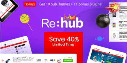 REHub (v19.6.3) Price Comparison, Affiliate Marketing, Multi Vendor Store, Community Theme