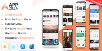 AppZilla v1.3 Mobile React Native UI KIT Elements Andriod + iOS