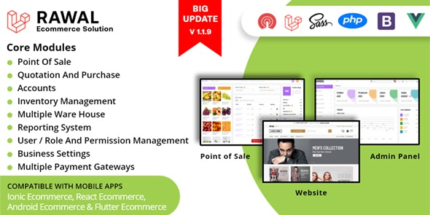Rawal Android Ecommerce v1.1.9 Universal Store Full Mobile App with Laravel CMS