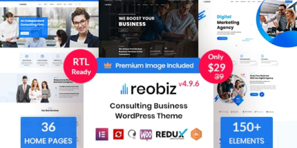 Reobiz v5.0.9 Consulting Business WordPress Theme